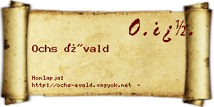 Ochs Évald névjegykártya